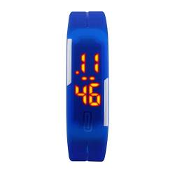 TONSHEN Unisex Minimalismus Outdoor Sport Uhren LED Elektronik Herrenuhr Damenuhr Digitaluhr Kautschuk Armbanduhr (Blau) von TONSHEN