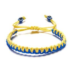 TONXX Blau-gelbes Nationalflaggen-Armband, handgefertigtes geflochtenes Flaggen-Armband, Stützhilfe, blauer und gelber Armband-Armreif von TONXX