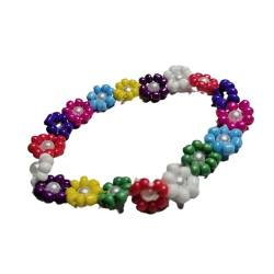 TONXX Bunte Gänseblümchen-Armbänder, handgefertigtes Perlenarmband, elastisches Armband, bunte Perlen, Armband, Handgelenkschmuck, Geschenk für Frauen von TONXX