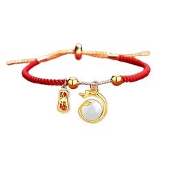 TONXX Chinesische Drachen-Armbänder, handgefertigte Perlen, Freundschafts-Handgelenk-Schmuck, Seil-Armbänder, Segens-Schmuck, perfektes Geschenk für Frauen von TONXX