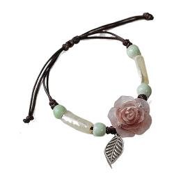 TONXX Elegante schwarze Seil-Kristall-Blumen-Armbänder, Hochzeits-Blumen-Armband, Hochzeits-Party-Schmuck, Kristall-Blumen-Armbänder, Geschenk von TONXX