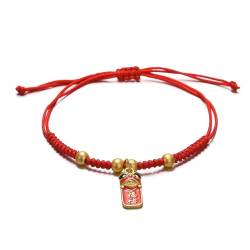 TONXX Handgefertigtes Drachenarmband, chinesisches Jahr, Tierschmuck, Geschenk, gewebtes Handseil, gewebtes Armband, Baumwollseilmaterial für Frauen von TONXX
