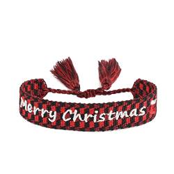 TONXX Handgefertigtes gewebtes Weihnachtsarmband, geflochtenes Seilarmband, verstellbarer Freundschaftsschmuck für Paare, Urlaubsgeschenke von TONXX