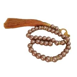 TONXX Islamischer Tasbih-Rosenkranz, 33 Perlen, Perlen-Gebets-Rosenkranz-Armband, handgefertigter religiöser Schmuck, Meditationsarmband von TONXX