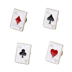 TONXX Stück Pokerkarte Anstecknadeln Kragennadeln Modeaccessoires Anzug Brosche Kleid Brosche Set für Hemden Schals Revers von TONXX