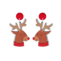 TONXX Weihnachten Acryl Ohrstecker Cartoon Santa Schneemann Baumeln Ohrringe Lustige Tropfen Ohrringe Statement Schmuck für Frauen von TONXX