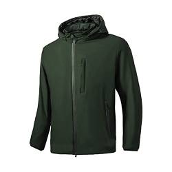 TONY BACKER Herren-Winterjacke, Softshelljacke, wasserdicht, winddicht, mit Kapuze, warme Jacke für Herren, Trekking, Casual, Grün-05, XXXXXXL von TONY BACKER