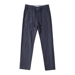 TONY BACKER Leichte Herrenhose aus Leinen mit Taschen für den Sommer, Yogahose mit elastischem Kordelzug, blau, 44W von TONY BACKER