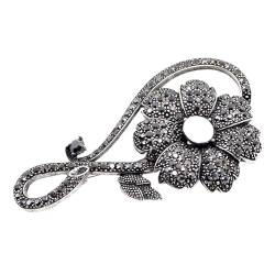 Brosche Pin Schmuck Geschenke für Frauen Schwarze Blumenbroschen für Frauen Vintage Elegante große Brosche Pin Wintermantel Pullover Broschen Broschen & Anstecknadeln von TONZN