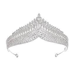 Haarschmuck, Haarschmuck für Frauen, koreanischer Modestil, luxuriös, Retro-Strass, königliche Prinzessin, Tiaras, Krone, Stirnband, Braut, Hochzeit, Party von TONZN