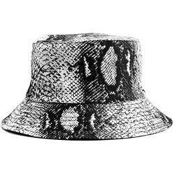 TOP BAND Fischerhut für Damen Reversibel Schlangenhaut Baumwolle Sommerhut Frauen Faltbar Anglerhut Bucket Hat Hut Atmungsaktiv Sonnenhut Strandhut von TOP BAND