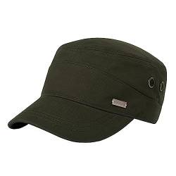 TOP-EX Herren Army Military Cap - Sommer Basecap Mütze, Schildmütze, Cuba-Stil, verstellbar Wanderhut, Faltbarer Sonnenhut Ideal für Outdoor-Aktivitäten Armeegrün M von TOP-EX