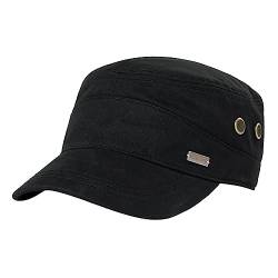 TOP-EX Herren Army Military Cap - Sommer Basecap Mütze, Schildmütze, Cuba-Stil, verstellbar Wanderhut, Faltbarer Sonnenhut Ideal für Outdoor-Aktivitäten schwarz M von TOP-EX