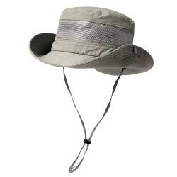 TOP-EX Sonnenhut für Damen und Herren UPF 50 Breitkrempe, wasserdicht, atmungsaktiv und verstellbar für Sommer, Angeln,Wandern,Safari Leichter und klein verpackbarer Bucket Hut HellGrau M/L von TOP-EX