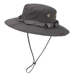 TOP-EX XL/XXL Boonie Hut Sonnenhut Herren Breite Krempe Sonnenschutz Mütze Outdoor Bush Hats Safari Sommer Mütze Wasserdicht Faltbar Grau M/L von TOP-EX