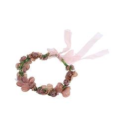 TOPBATHY Damen Stirnbänder Blumenmädchen Haarschmuck Rosenkranz Blumen- kopfschmuck Blumengirlande Stirnband Tiara Blumenkrone Blumenkranz die Blumen Kopfbedeckung Zubehör Strandresort von TOPBATHY