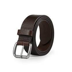 TOPBELT Herrengürtel Ledergürtel Herren Gürtel Leder Männer Gürtel Echtleder Jeansgürtel Braun & Schwarz 110cm-160cm mit Geschenkbox (140CM, Braun) von TOPBELT