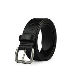 TOPBELT Herrengürtel Ledergürtel Herren Gürtel Leder Männer Gürtel Echtleder Jeansgürtel Braun & Schwarz 110cm-160cm mit Geschenkbox (160CM, schwarz) von TOPBELT