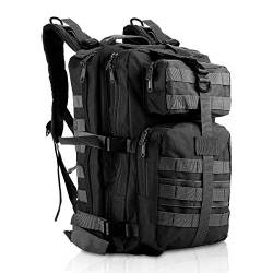 Militär Rucksack, Große Kapazität Outdoor Multifunktions Werkzeug Rucksack Taktischer Reiserucksack für Männer Outdoor Wandern Camping Trekking Angeln Jagd, Schwarz , XL von TOPCHANCES