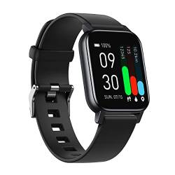 Smartwatch für Herren Damen, Fitness Aktivitätstracker 1,3 Zoll HD Touchscreen Smartwatch mit Fitness Uhren Schlaf Pulsmesser IP68 Wasserdicht Schrittzähler 16 Sportmodi, Schwarz , von TOPCHANCES