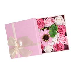 Simulation Blumenbad Seife Frauen Exquisite Blumenseife Geschenkbox für Geburtstag Valentinstag Weihnachten (Rosa) von TOPINCN