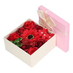 Simulation Blumenbad Seife Frauen Exquisite Blumenseife Geschenkbox für Geburtstag Valentinstag Weihnachten (Rot) von TOPINCN