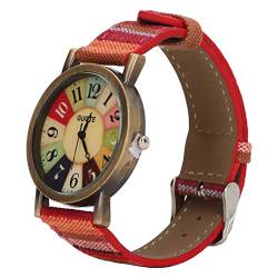 TOPINCN Mehrfarbige Boho-Boho-Uhr Im Hippie-Stil aus Hellem Messing, Geeignete Größe für Geburtstage (Rot) von TOPINCN