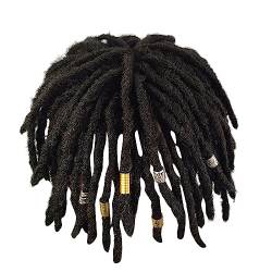 Schwarz gehäkeltes geflochtenes Haar für Hip-Hop-Männer, afroamerikanische Haarfaser, lockiges Haarteil, Herren-Perücke, männlich, schmutziges Zopf-Set, Kopfstil, kurzes Haar, Sexy Kostüme von TOPJIAO