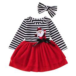 Weihnachtskleid Mädchen Baby Weihnachtsoutfit Mädchen Kleid Langarm Rüschen Bowknot Kleid Kleinkind Mädchen Weihnachten Tutu Tüll Kleid Prinzessin A-Linie Kleid Süßes Weihnachtskleid von TOPJIAO