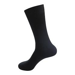TOPKEAL Herrensocken Herbst und Winter lange Röhrensocken gekämmte Baumwolle Herrensocken Socken Herren 42-43 (Black, M) von TOPKEAL