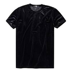 # Herren Samt Velours Mode Hip Hop Slim Einfache Kurzarm T-Shirts, Schwarz , Large von TOPQAQ