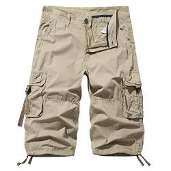 TOPQAQ Cargohose für Herren, Bermudas Cargo-Shorts, einfarbig, für Herren, Sommer, Outdoor-Hose, lässige Shorts#39, khaki, 34-37 von TOPQAQ