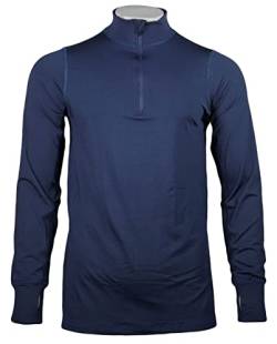 Herren Duo Therm Funktionsshirt Thermo Langarm Shirt Ski Unterhemd Wintersport Langarmshirt (Blau, L) von TOPTEX