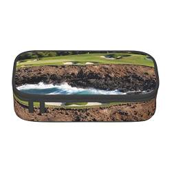 TOPUNY Hawaii Beach Golf Course Printing Large Capacity Pencil Case, Pencil Pouch, Portable Stationery Bag, Multifunctional Organizer von TOPUNY
