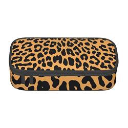 TOPUNY Leopard Print Printing Large Capacity Pencil Case, Pencil Pouch, Portable Stationery Bag, Multifunctional Organizer von TOPUNY