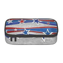 TOPUNY Patriotic Stars Strips Independence Day Printing Large Capacity Pencil Case, Pencil Pouch, Portable Stationery Bag, Multifunctional Organizer von TOPUNY