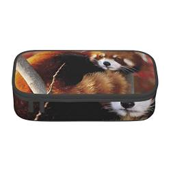 TOPUNY Red Panda Printing Large Capacity Pencil Case, Pencil Pouch, Portable Stationery Bag, Multifunctional Organizer von TOPUNY