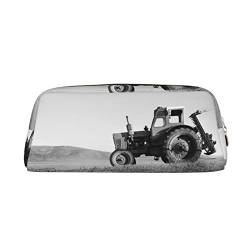 TOPUNY Tractor Agriculture Tranquil printing Pencil Case with Zipper Leather Pencil Holder Portable Stationery Bag von TOPUNY