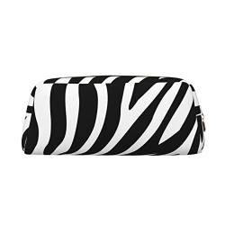 TOPUNY Zebra Print printing Pencil Case with Zipper Leather Pencil Holder Portable Stationery Bag von TOPUNY