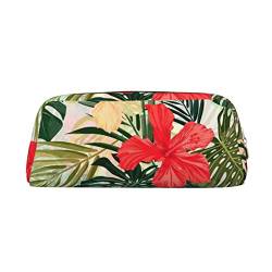 TOPUNY summer hawaiian printing Pencil Case with Zipper Leather Pencil Holder Portable Stationery Bag von TOPUNY