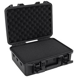 TORIBIO Tragbarer Mikrofon-Aufbewahrungskoffer, Ausrüstungsbox, vorgeschnittener, abreißbarer Schaumstoff, DIY-Form, 40.4x32.5x17.5 cm, schwarz von TORIBIO