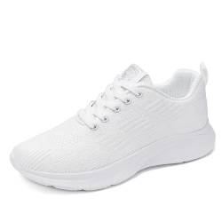 TORISKY Damen Herren Sportschuhe Laufschuhe Sneakers Turnschuhe Fitness Mesh Leichtes Bequem Schuhe (6015-White37) von TORISKY