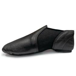 Jazzschuhe zum Hineinschlüpfen, Jazz-Tanzschuhe, Gummi, geteilte Sohle, rutschfest, Leder und Neopren, Fisch-Stil, Schwarz, Schwarz , 36.5 EU von TOROMAX