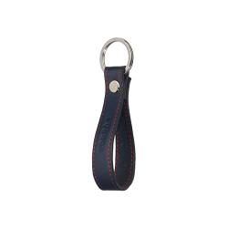 TORRO Schlüsselring aus Hochwertigem Leder, Spaltring aus gebürstetem Metall mit 2,5 cm Durchmesser (Navy blau) von TORRO