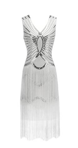 TOSHIKII Damen 1920er Flapper Kleid Gatsby Vintage Plus Size Roaring 20s Kleider mit Fransen für Cocktailparty Prom von TOSHIKII