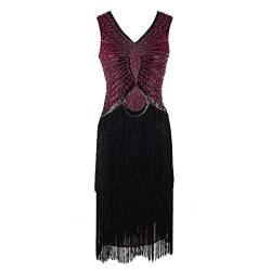 TOSHIKII Damen 1920er Flapper Kleid Gatsby Vintage Plus Size Roaring 20s Kleider mit Fransen für Cocktailparty Prom von TOSHIKII