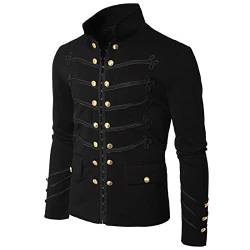 TOSHIKII Viktorianische Steampunk-Jacke für Herren Mittelalterliche Renaissance-Gehrock-Uniformjacke für Herren von TOSHIKII