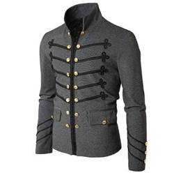 TOSHIKII Viktorianische Steampunk-Jacke für Herren Mittelalterliche Renaissance-Gehrock-Uniformjacke für Herren von TOSHIKII
