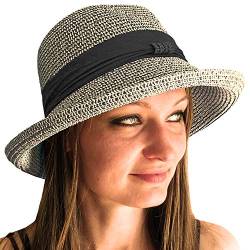 TOSKATOK® Damen-Damen-Einstellbarer Sommer-Sonnenhut Mode Faltbarer Roll-Brim Trilby-Bowler von TOSKATOK