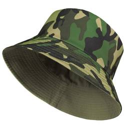 TOSKATOK® UPF 50+ Unisex für Damen und Herren Sonnenhut Camouflage 2 in 1 beidseitig tragbar Baumwollmischung Fischerhutdesign von TOSKATOK